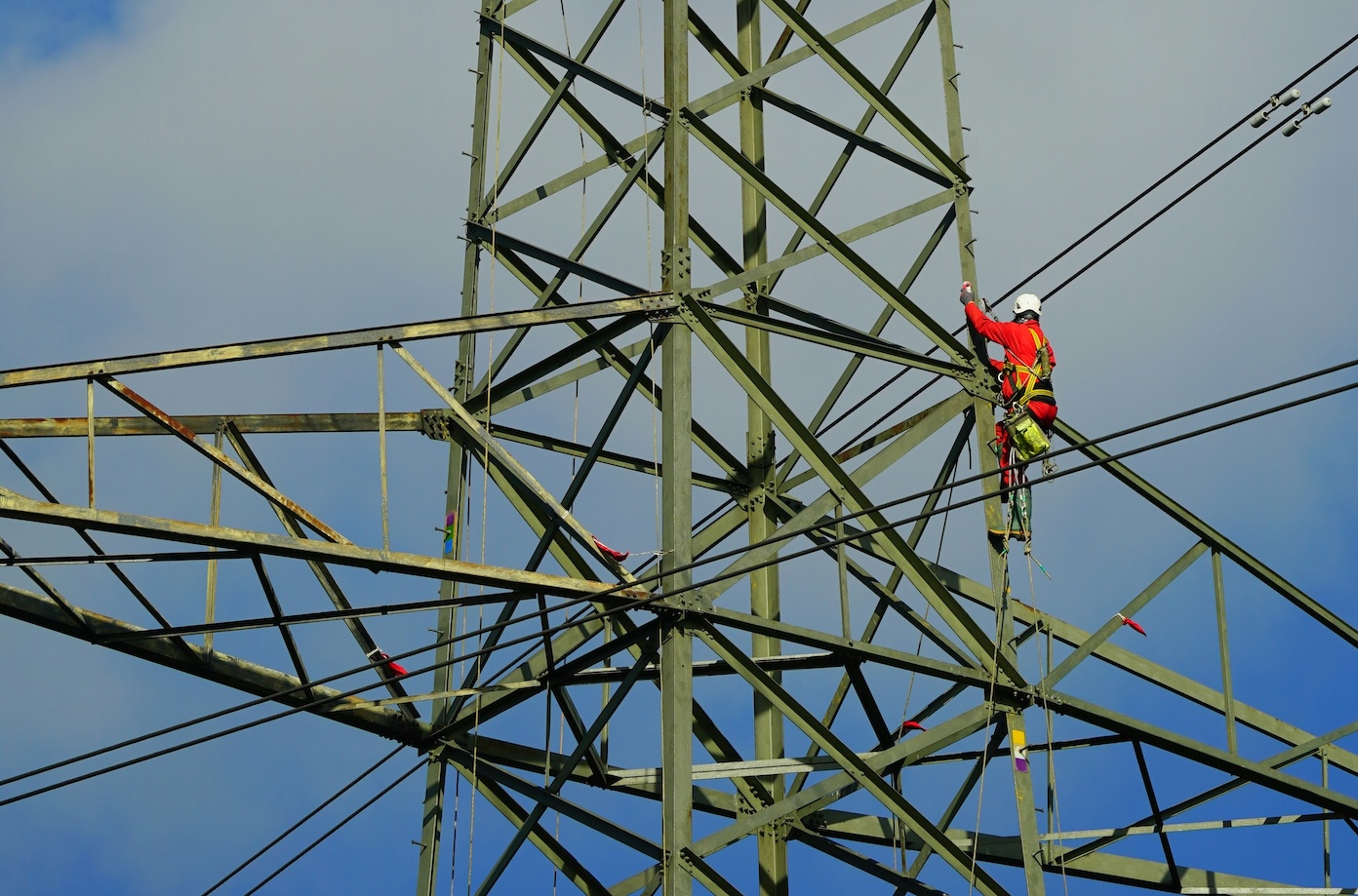 Workers on a wind turbine